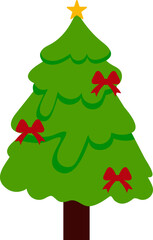 Christmas Tree Flat Illustration