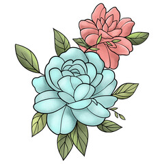 Fototapeta premium Flowers Illustration Digital Drawing