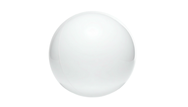 A glossy, spherical white object against a stark black background