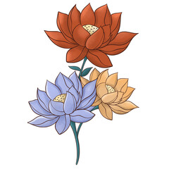 Flowers illustration digital drawing decoration