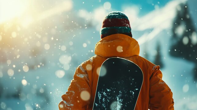 Person snowboarding in snowy mountains (2)