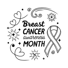 BREAST CANCER AWARENESS MONTH vector illustration