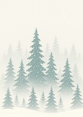 Fototapeta premium Serene snowy forest scene.