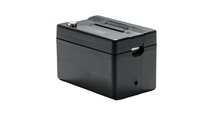 A rectangular, transparent grey electronic component, appearing self-contained