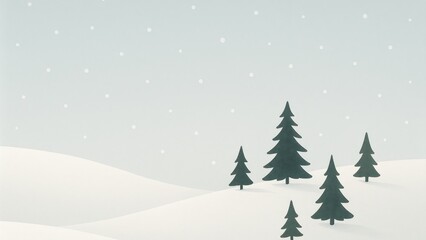 Obraz premium Minimalist winter landscape wallpaper for desktop