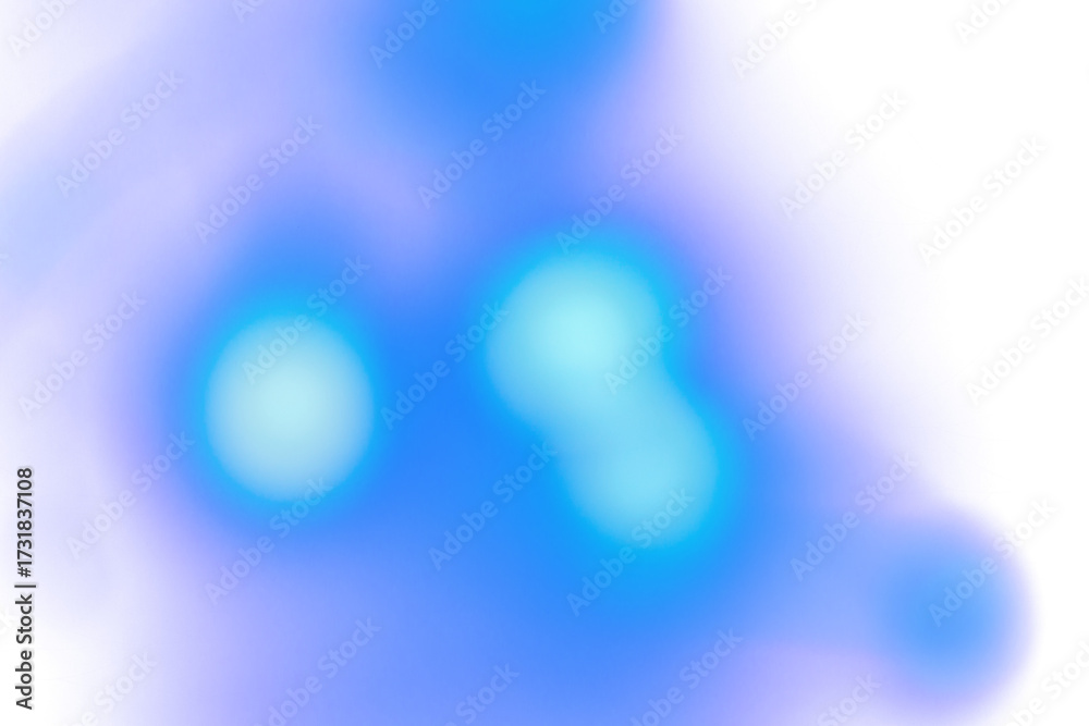 Wall mural blue glowing blur lights on transparent background. abstract soft bokeh effect with smooth gradient,
