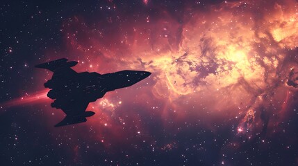 Spaceship in Nebula