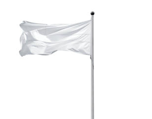 Blank white flag waving on a pole (1)