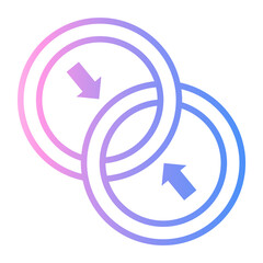 difference Line Gradient Icon