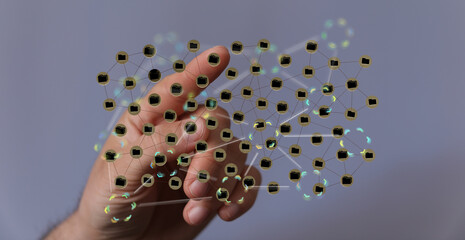 Abstract image depicting data network, file sharing, and digital connectivity.