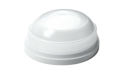 White, layered, dome-shaped object, probably plastic, slightly reflective against black