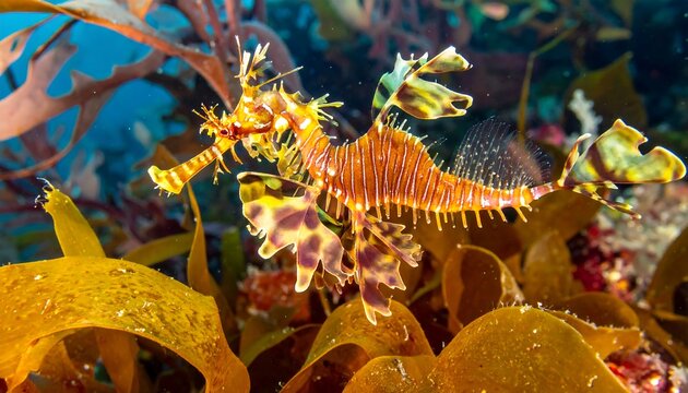 Sea Dragon amidst kelp forest - Powered by Adobe