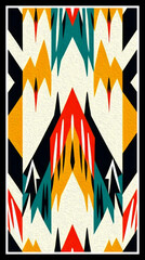 Abstract background in Ikat technique . Printable pattern for wall decorations.