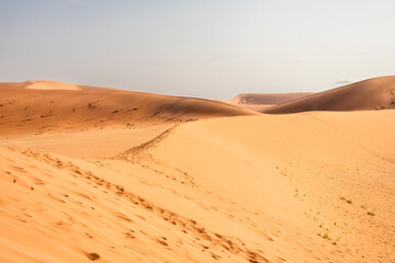 Sossusvlei in Namibia is a desert wonder, famous for its giant red dunes, glowing at sunrise and sunset
