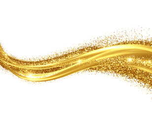 Golden, wavy, glittering, abstract design