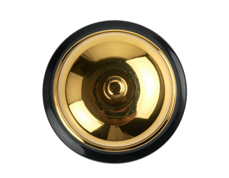 Polished gold bell, circular, centered