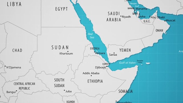 Eritrea on the World Map with Animated National Flag