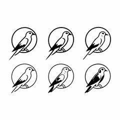 Fototapeta premium Six swallows in a circle in a pattern, showcasing a simple and elegant design