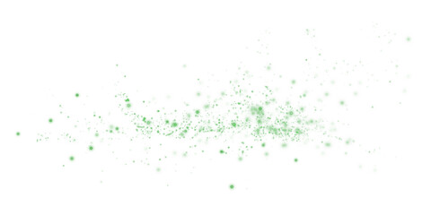 Green Magical Glowing Particles, Burst with Confetti and Firework Spark Elements for Celebration Design