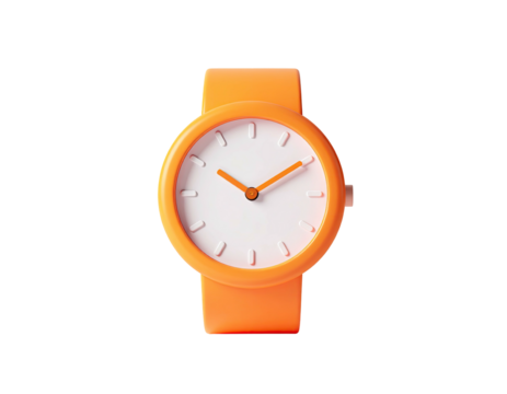 Orange wristwatch with white face