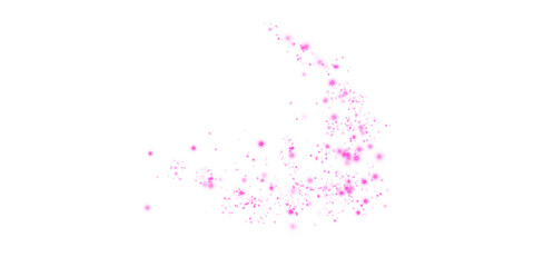 Fototapeta premium Pink Magical Glowing Particles, Burst with Confetti and Firework Spark Elements for Celebration Design