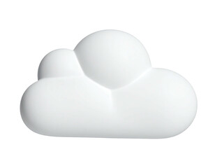 White, glossy, cartoon-style cloud against a solid black background