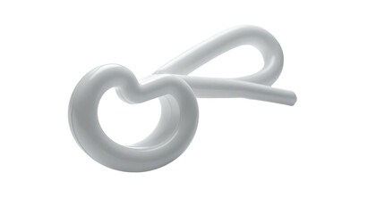 Obraz premium A looping, glossy, 3D white abstract shape against a stark black background