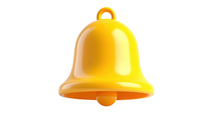 Glossy, yellow bell graphic against a black backdrop, with a simple, clean design