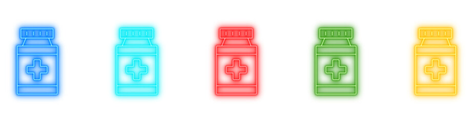 Medicine bottle icon isolated, medical container symbol, pharmacy drug sign, healthcare remedy emblem, or supplement jar vector illustration