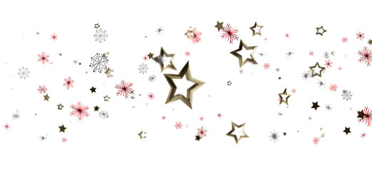 Elegant Christmas background with gold stars and snowflakes falling. Perfect for holiday designs, winter celebrations, and seasonal promotions.