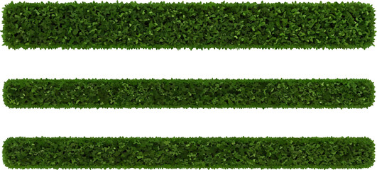 Green hedge elements on white background design concept