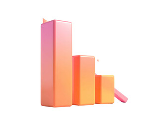 3D gradient graph showing decreasing values, with a dark background