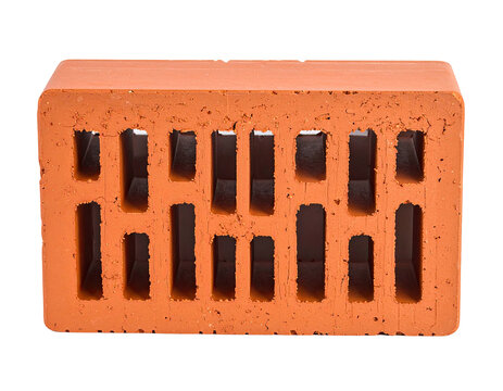 Single, orange-red brick with numerous vertical, rectangular voids