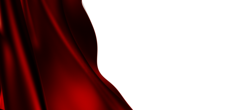 Elegant red silk fabric texture with copy space. Ideal for luxury, fashion, and beauty designs.