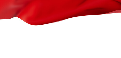 Abstract image of flowing red fabric against a white background, perfect for adding a touch of...