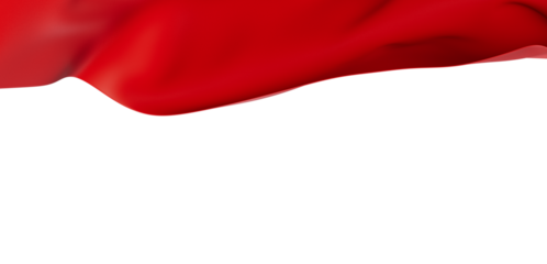 Abstract image of flowing red fabric against a white background, perfect for adding a touch of elegance to designs. Ideal for various creative p