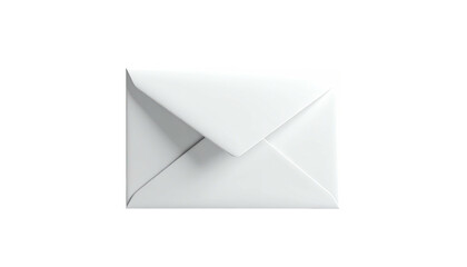 Isolated white paper envelope, front view, casting a subtle shadow on a black background