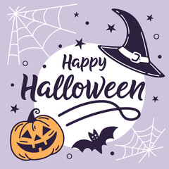Stylish Halloween Greeting Card Illustration