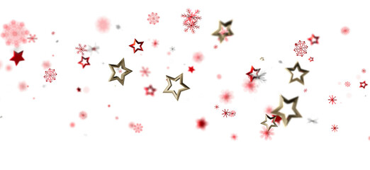 Festive background with red and gold stars and snowflakes. Perfect for Christmas, New Year, and winter holidays.