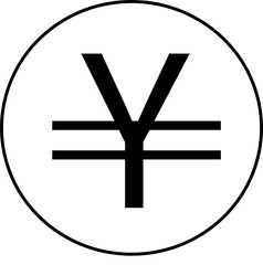 Yen Currency Symbol Doodle Art – Minimalist Black & White Design