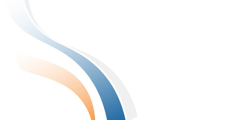 Blue and orange geometric business banner design. Creative banner design with wave shapes and lines for template. Simple design on white horizontal banner.