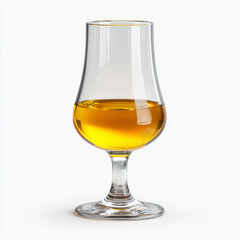 Clear digestif glass isolated on white background, high resolution object for bar menu, drink branding and commercial use