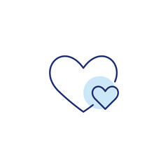 Heart and small like. Customer support, remote user care. Charity and community organisations. Pixel perfect, editable stroke vector icon