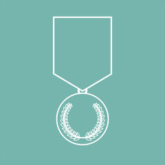 Military or official honor medal in line art style, suitable for military infographics or web.
