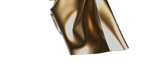 Luxurious gold fabric with elegant drapes. Perfect for luxury, beauty, and fashion backgrounds.