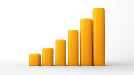 Visual Representation of Increasing Data with Yellow Bar Graphs Illustrating Growth Trends and Progression in a Clean and Minimalist Style for Marketing and Business Use