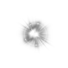 Black Star Light Sparkle, Glowing Flare Effect and Shimmer Shine Glow Elements