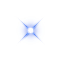 Shiny Blue Star Light Flare. Blue Glow Sparkle Effect for Magic Design Elements
