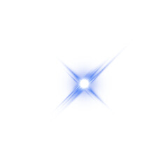 Shiny Blue Star Light Flare. Blue Glow Sparkle Effect for Magic Design Elements