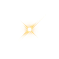Shiny Yellow Star Light Flare. Yellow Glow Sparkle Effect for Magic Design Elements